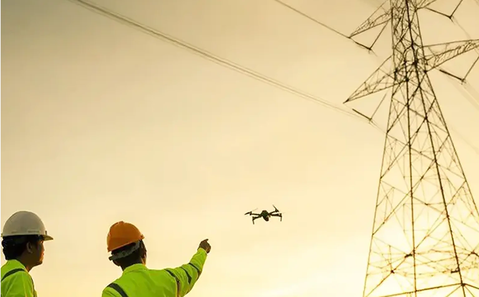 Drone inspection of high-voltage transmission tower components in Secunderabad