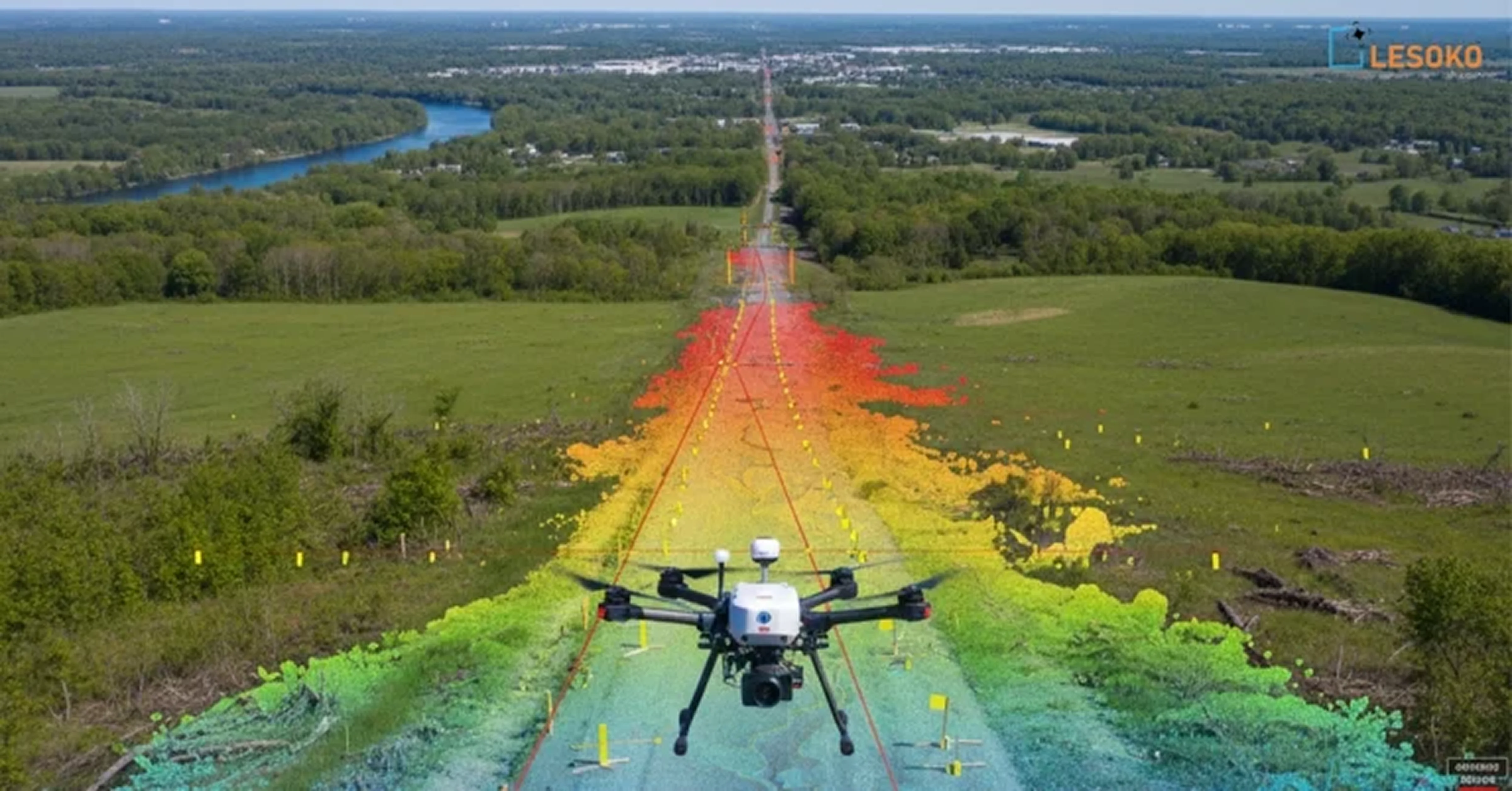 Drone LiDAR survey of a transmission corridor