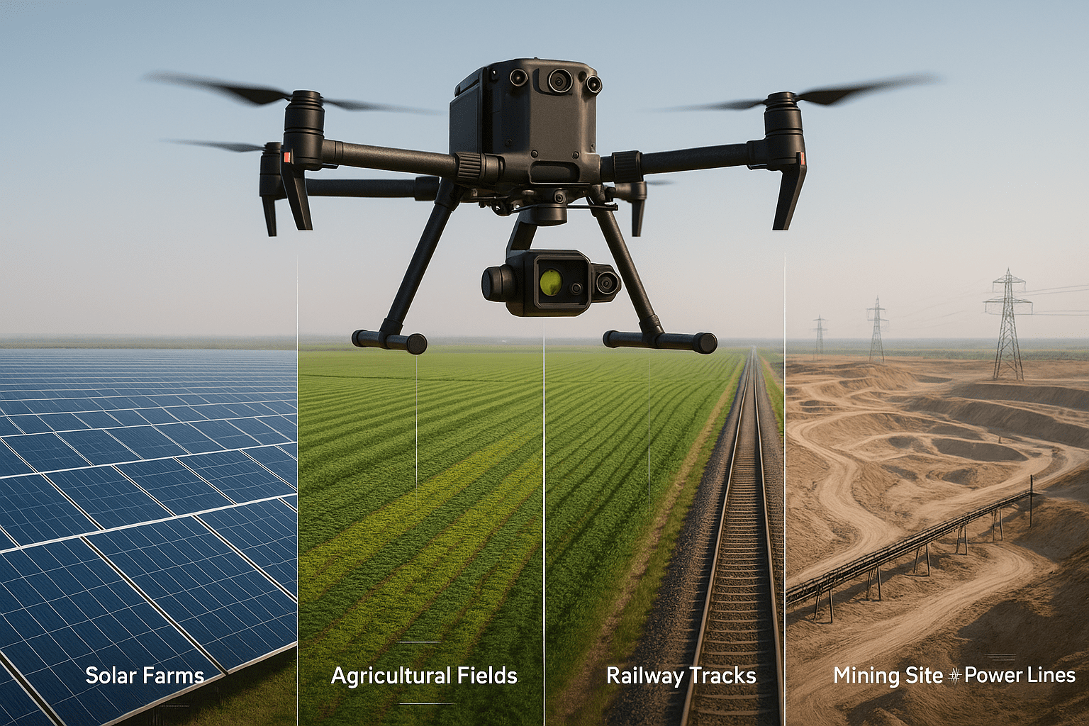 20251111 1804 Drones Over Industry simple compose 01k9see6avfqy954c6tw344scv