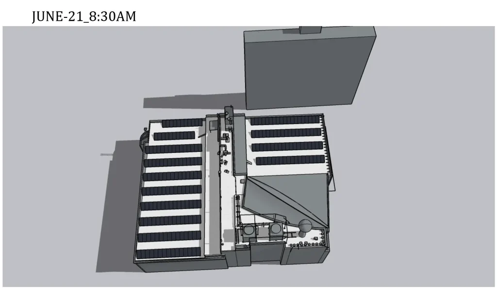 Solar rooftop panels on a house generating clean energy