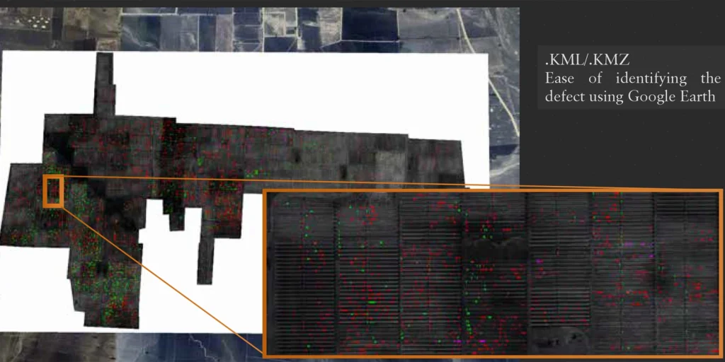 Solar panel inspection report showing system performance analysis and condition assessment
