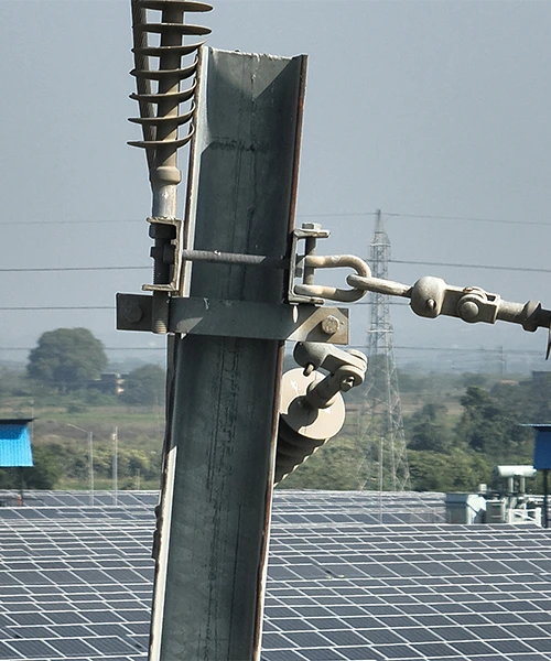 33.13 MW transmission projects showing high voltage power lines and electrical transmission towers at a power substation