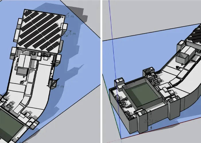 Building feasibility study of solar rooftop system on commercial building terrace