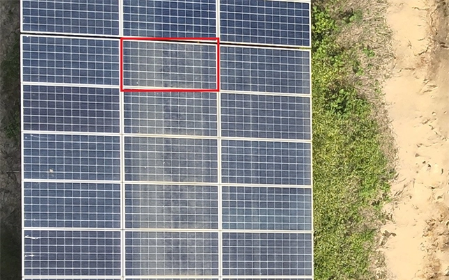 Dust in solar panel reducing energy efficiency and power output