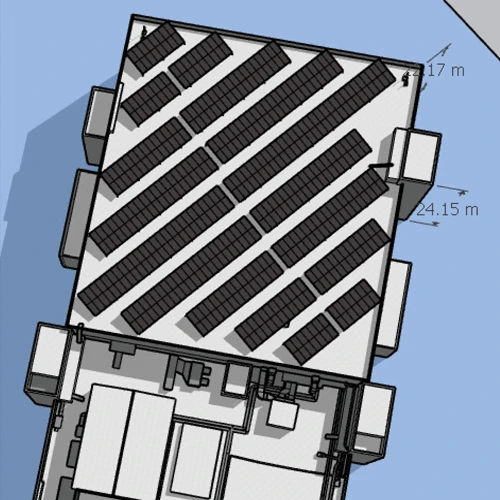 Report showing performance details of solar rooftop panels on a house building