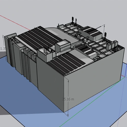 Rooftop solar shadow analysis showing how building shadows fall on solar panels during the day