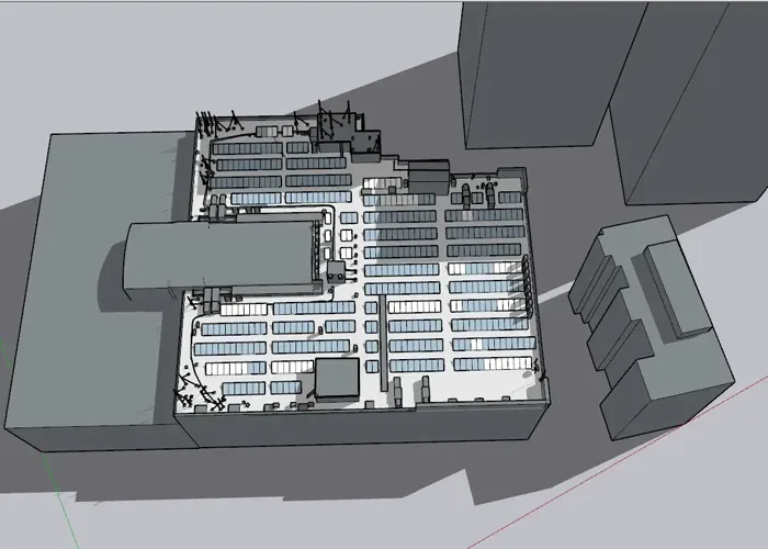 Shadow analysis of solar rooftop showing sunlight direction and shading impact on solar panels for better energy output