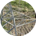 Cross arm transmission tower drone inspection structural integrity India HV line