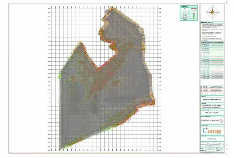 Survey contour map report for Radhanpura Solar Park Banaskantha Gujarat 220MW. Lesoko and Sterling & Wilson